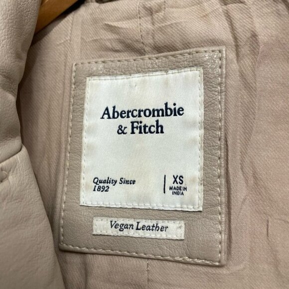 Abercrombie & Fitch Black Leather Jacket with Classic Fit - Picture 8 of 12